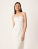 Pretty Lavish Bridal floral tulle beaded sleeveless frill sweetheart neckline midaxi dress in ivory