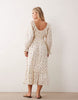 Miss Selfridge Petite milkmaid maxi dress in yellow floral print