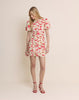 Nobody's Child Fabienne cotton ruched puff sleeve mini dress in rose print
