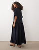 dropped waist t-shirt midi dress in navy