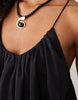 trapeze scoop neck full hem maxi dress with bead back detail in black