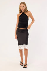Perfect Stranger Isla Halter Twist Top Black