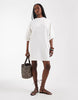 Tall batwing T-shirt mini dress in stone