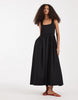 Vero Moda sleeveless midi dress with woven skirt in black