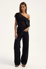 Perfect Stranger Orla Sheer Top Black