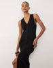 Gina Tricot knit midi tank dress in black