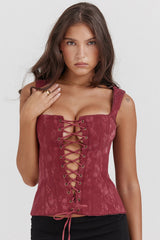 merlot floral corset