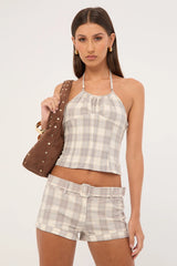 Lioness Afterglow Mini Short Smoke Plaid
