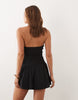 Cotton On shirred strapless mini dress in black