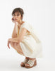 volume puff mini dress in bone