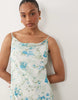 Vero Moda Tall Smilla chiffon cowl neck cami midi dress in blue floral print