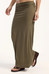 Perfect Stranger Dorian Maxi Skirt Khaki