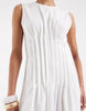 Vero Moda poplin pleated waist sleeveless midi dress in white