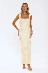 Dear Me From Me Mesh Maxi Dress Yellow