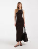 ribbed midaxi tank dress in chocolate