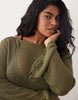 Curve beach knit boucle scoop back mini dress in khaki
