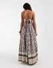 Free People Sorrento boho maxi dress in floral blueberry combo