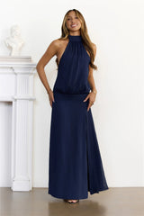Icon Incoming Halter Maxi Dress Navy