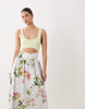 floral printed cut out detail midaxi dress
