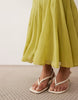 chiffon sleeveless maxi dress with godet hem in green