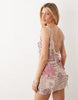 ASOS LUXE crochet cami mini dress with floral embellishment in pink