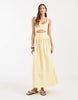 cut out detail midaxi dress in yellow
