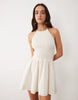 Esmee broderie halter mini dress in cream
