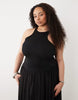 Curve hybrid racer maxi dress in black