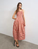 Topshop denim barrel maxi dress in red stripe