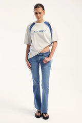 Rusty Tidal Wave Oversized Tee Ecru/Blue