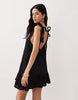 Esmée tie straps beach mini dress in black