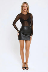 Self Love Club Long Sleeve Bodysuit Black