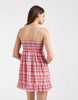 Hollister babydoll strappy mini dress in red check