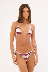 L&t Sorrento Stripe Bikini Bottom Yellow Stripe