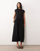 midi smock dress in black