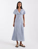 Brave Soul midi tea dress in blue floral ditsy print