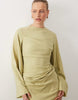 long sleeve waisted maxi dress in light sage