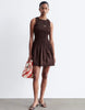 & Other Stories drop waist mini smock dress in chocolate brown