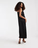 Pieces satin cami maxi dress in black