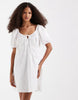 Vero Moda cotton broderie puff sleeve milkmaid mini dress in white