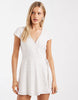 Hollister short sleeve mini wrap dress in white floral