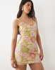 River Island sequined floral mini dress in multicolor