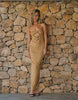 South Beach X Liv Silverman suedette maxi dress with cutout detailing in tan