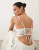 Abercrombie & Fitch premium embroidered A-line maxi dress in white floral
