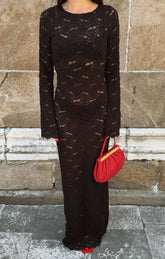 Anjelica Maxi Dress ~ Black Lace