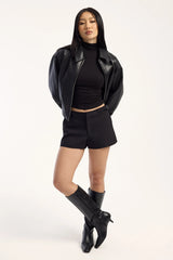 Perfect Stranger Giselle Mid Rise Shorts Black