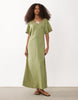 JDY v-neck short sleeve maxi dress in green
