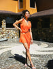 Aray ruffle beach mini dress in orange