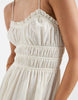 Faith shirred beach maxi sundress in cream