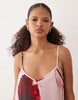 JDY midi cami dress in pink with floral print